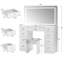 Greyden Vanity Set With LED Mirror & Power Outlets, 9 Drawers with Diamond Handles-2063545913
