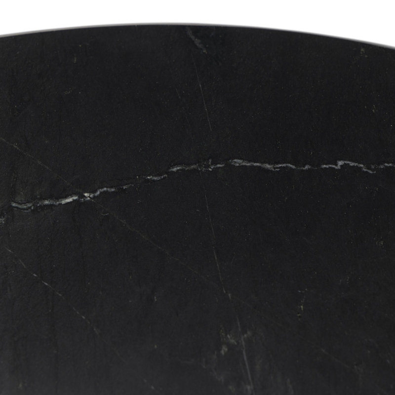 Belle Round Marble Dining Table, Black Marble/Dark Kettle Black