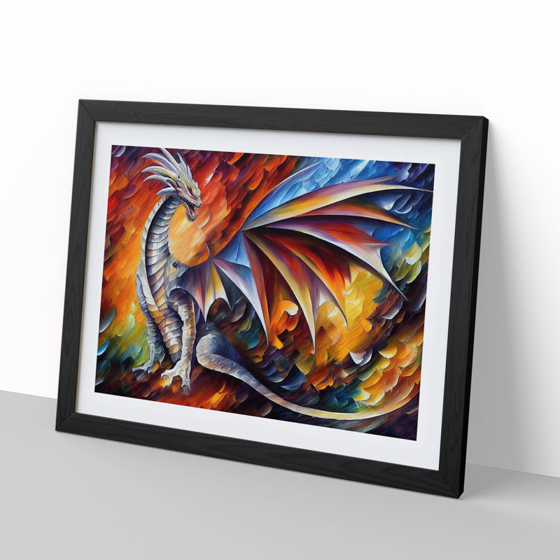XH1022-2771X Dragon Art Vol.1 - Single Picture Frame Print, Black Framed, 46cm H x 64cm W x 2cm D