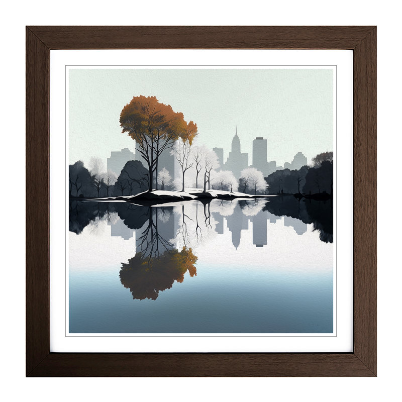 Central Park Minimalism - Framed Print, Walnut