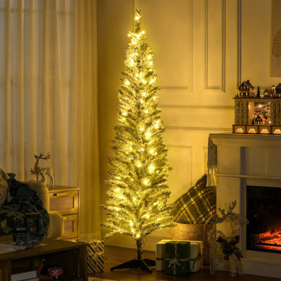 Arbre de Noël artificiel avec 499 pointes de branches réalistes et support en plastique