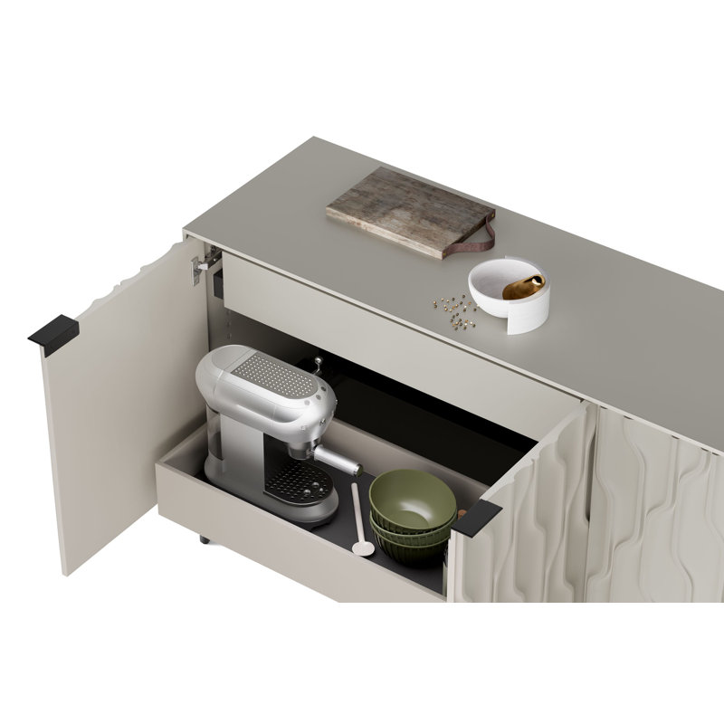 Mesa 79.5'' Sideboard, Stone/Brushed Carbon