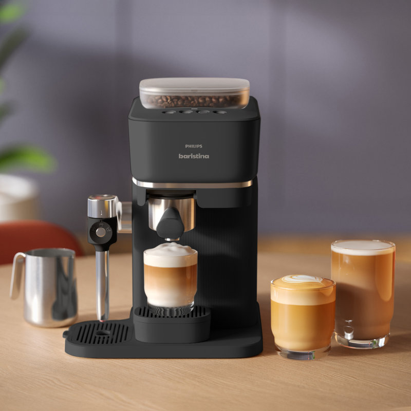 Machine à café au lait et espresso Philips avec mousseur à lait intelligent noir
