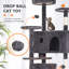 Arbre à chat, maison pour chat 54 pouces, maison pour chat, tour de chat à plusieurs niveaux, poteau à griffer durable et plateforme de jeu d'intérieur pour chat avec jouets-354306953-354306954