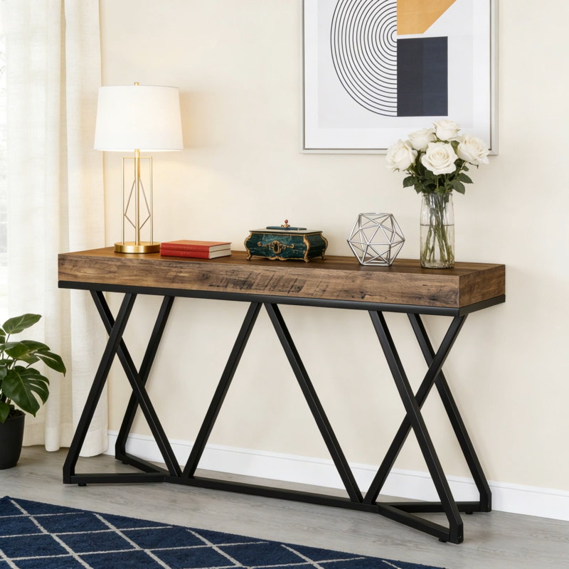 Table console, table d'entrée en bois 55 po
