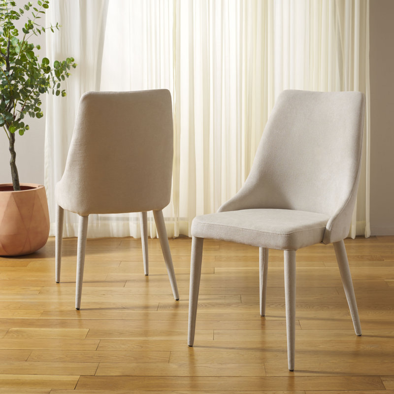 Chaise d'appoint rembourrée H 19,1 po Bohy, Lin beige