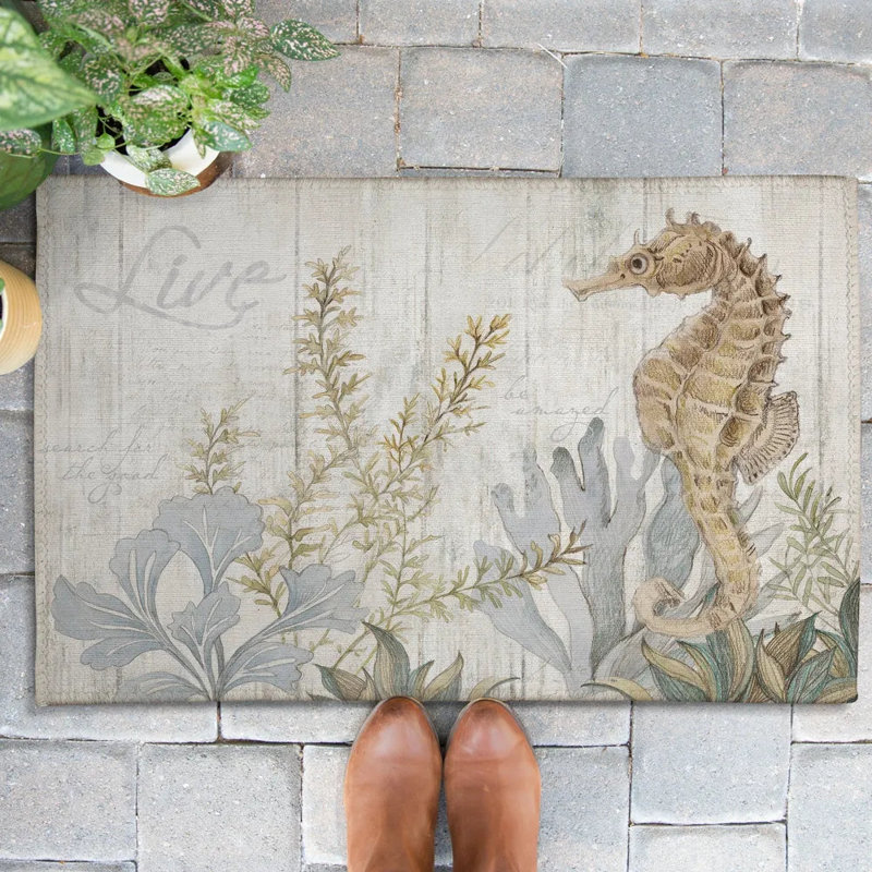 Tapis d'extérieur Seahorse Seaweed, L 18 po x L 30 po