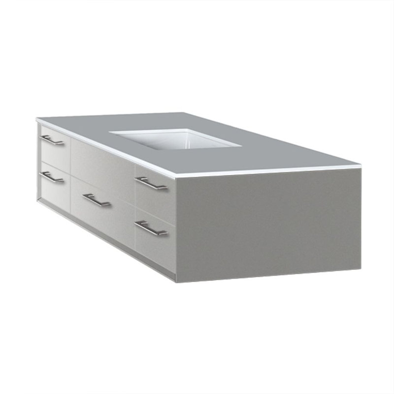 Gemelli 48'' W Single Bathroom Vanity Base, Gloss Ardesia