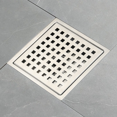 Drain de plancher de douche carré de 6 pouces, drain de salle de bain détachable anti-corrosion