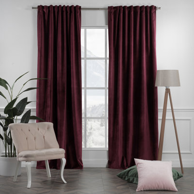 Matte Velvet Room Darkening Curtain Panel Set