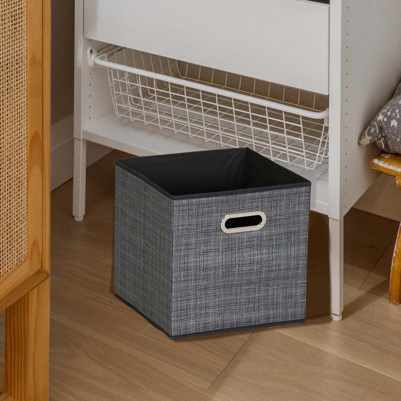 Wayfair Basics® Open Fabric Storage Bin Set, Black Mix