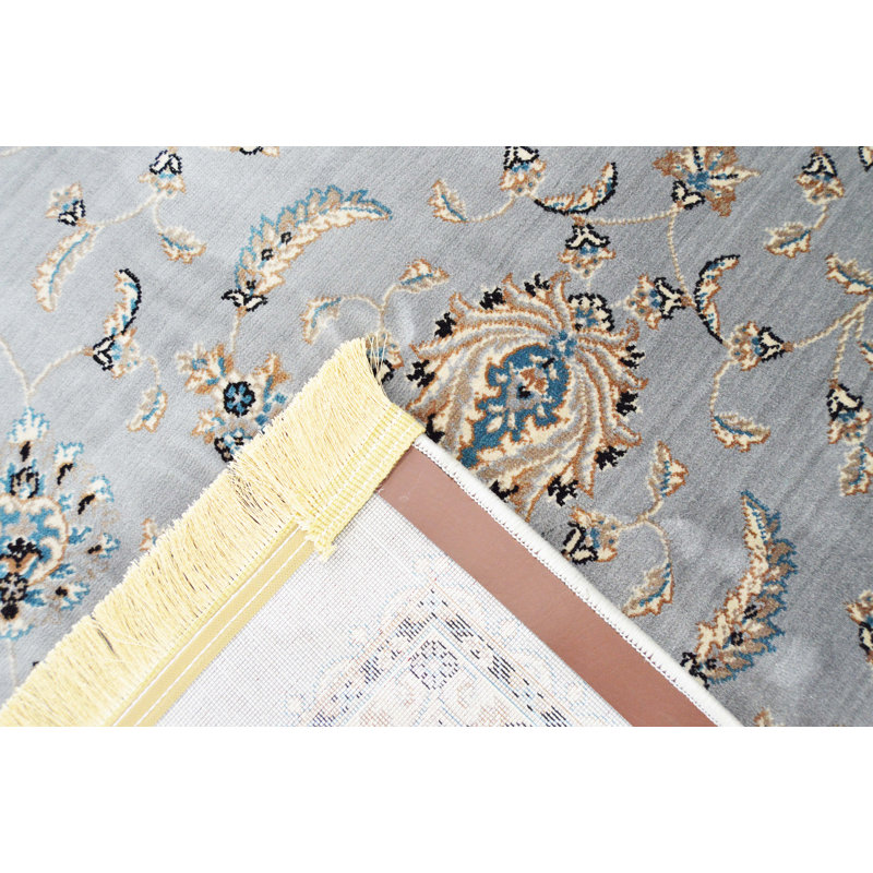 Tapis gris zone oriental, Rectangle 7 pi 8 po x 10 pi 8 po