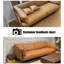 Causeuse coussin orange en cuir véritable-1837454956