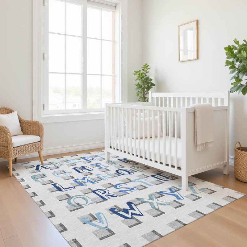 Tapis intérieur / extérieur lavable à la machine Chantille ACN2827, Fer-blanc, 5 pi x 7 pi 6 po