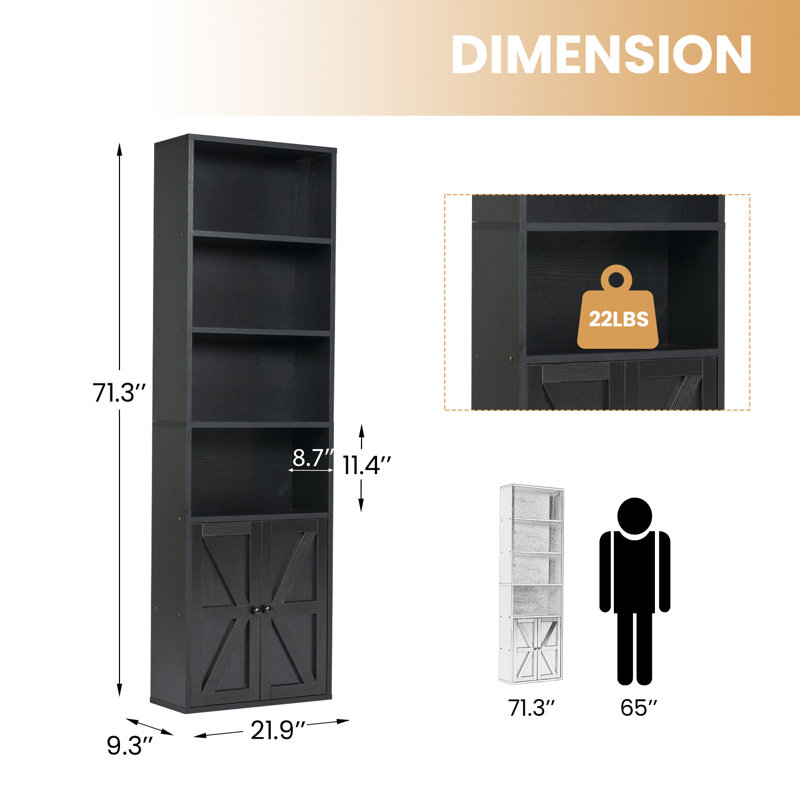 Chansoo Storage Bookcase, Black