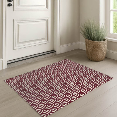 Tapis d'entrée intérieur ultra mince, léger et antidérapant Seigaiha Wave