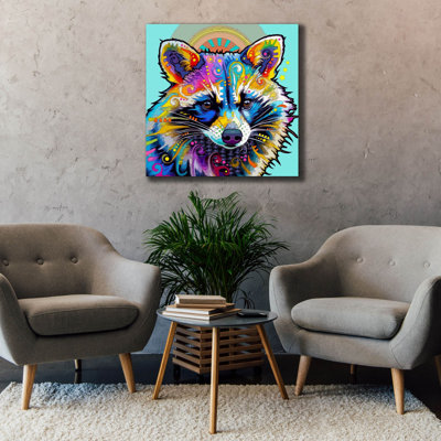«Brilliant Raccoon» par Dean Russo, art mural sur toile