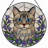 7.8"H Cat Flower Stained Glass Window Panel-1125463392