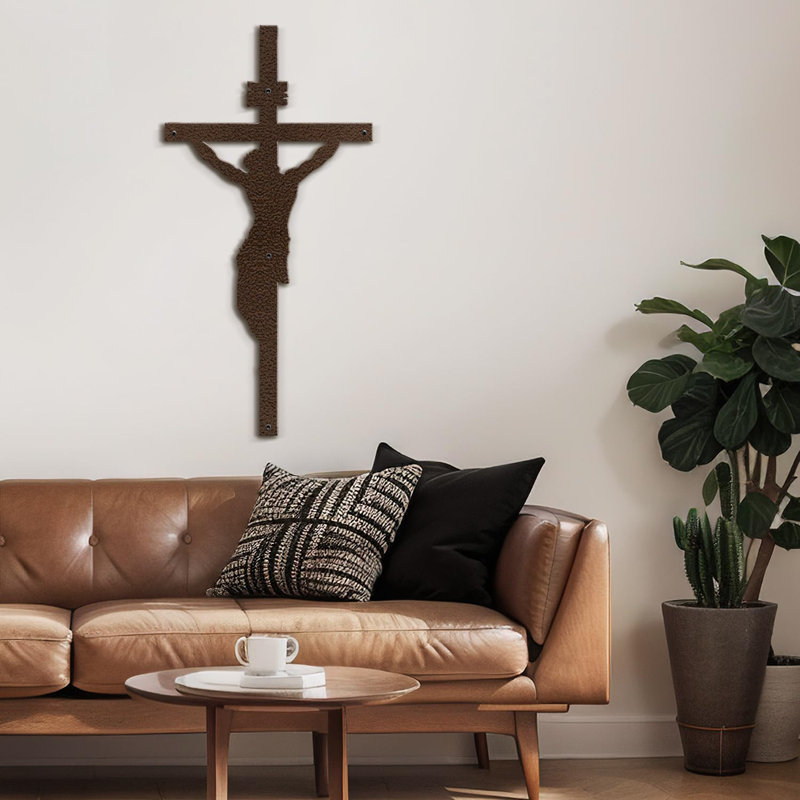 Décoration murale en métal, H 24 po x l 16 po x P 0,05 po, Brown
