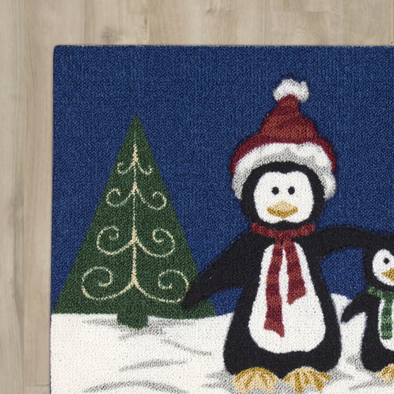 Tapis rectangulaire bleu marine