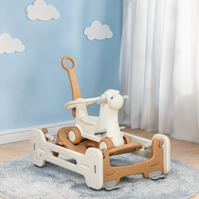 Ensemble de jeu 5-en-1 pour enfants en bas âge avec cheval à bascule Rich Brown