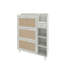 Range-chaussures autoportant avec 3 tablettes carrées, tiroirs rabattables, grande armoire de rangement blanche 1 tiroir, finition-516674618