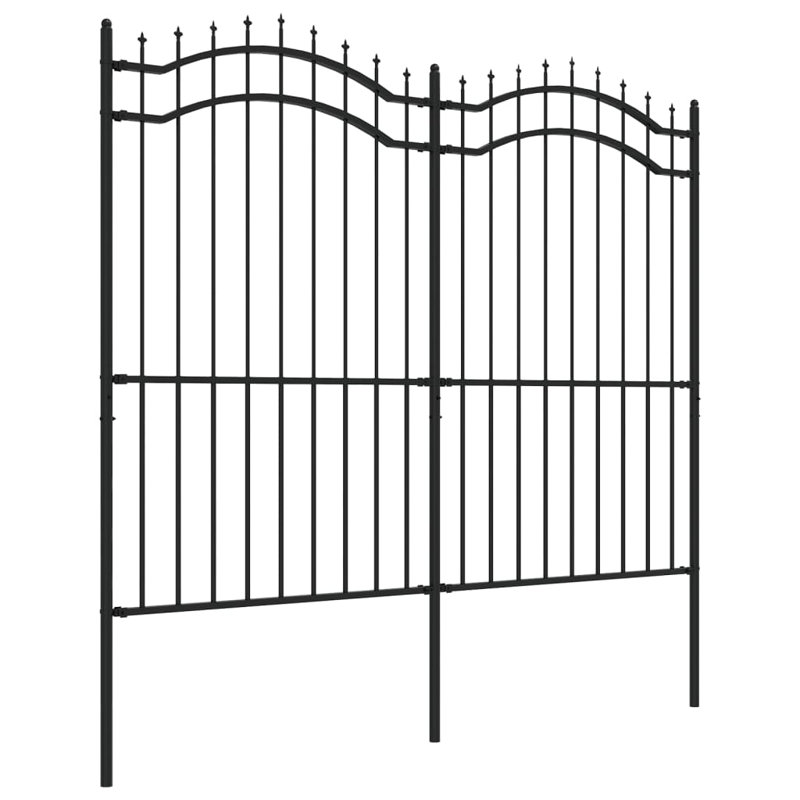 Meyerwood Black Metal Fence Panels Included, 87.4cm H x 94.09cm W