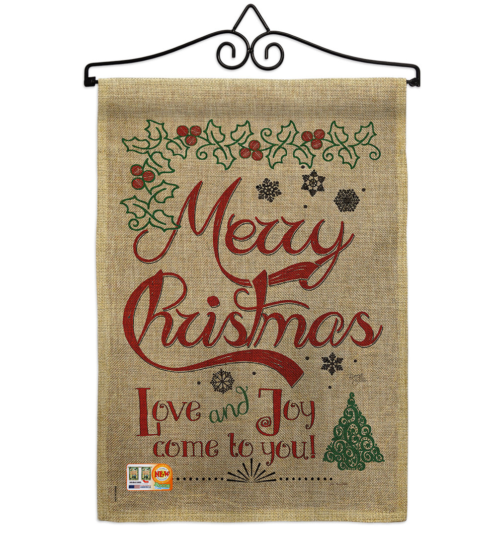 Double Sided 18.5'' H x 13'' W Polyester Christmas Garden Flag Breeze Decor