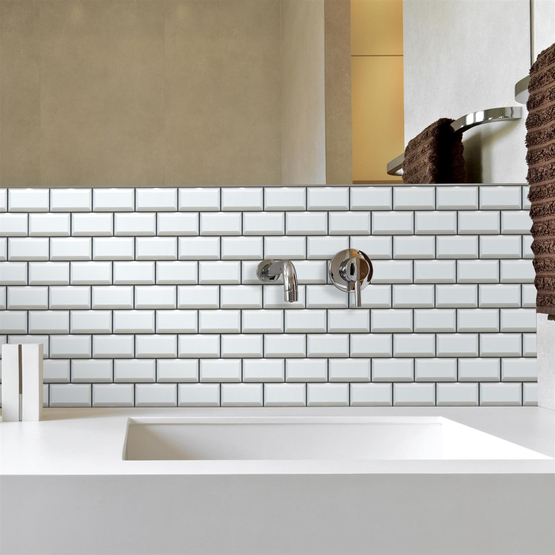 14cm W x 28cm L Aluminum Peel and Stick Subway Tile