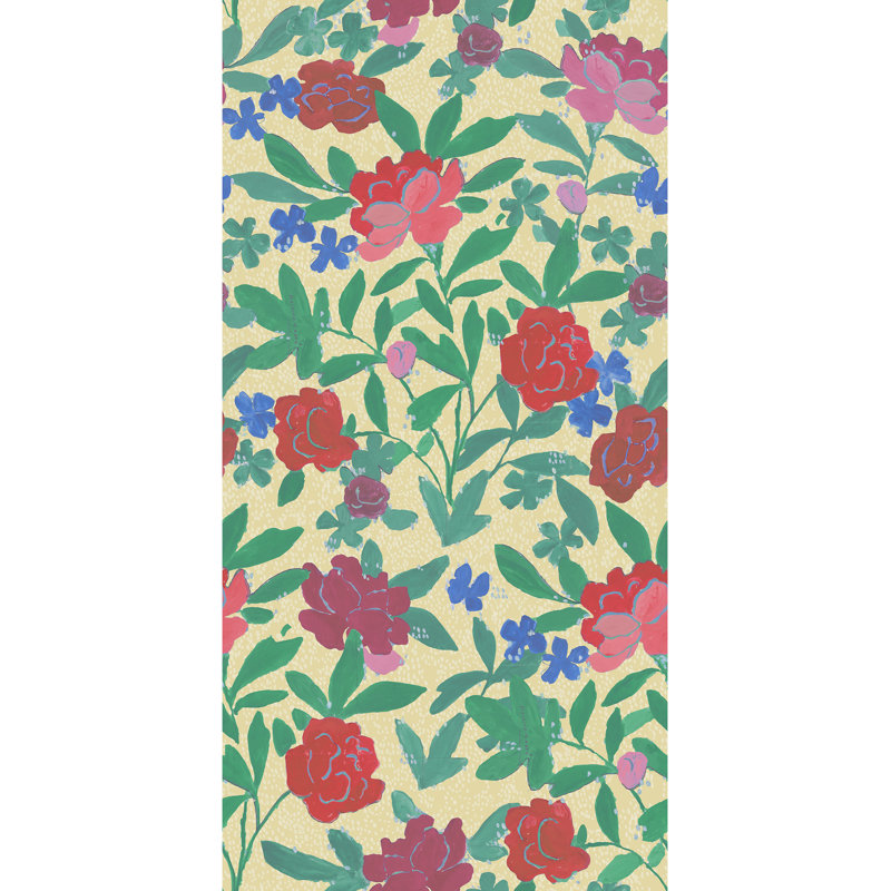 Paule Marrot Floral Wallpaper Double Roll, Wheat