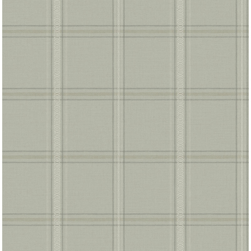 Papier peint à carreaux auberge Sage, Vert
