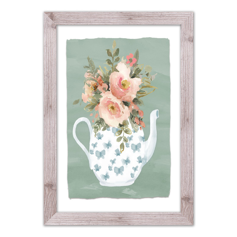 «Flower Teapot», reproduction encadrée, H 30 po x l 20 po x P 0,75 po