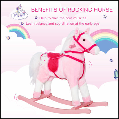 Cheval à bascule en peluche avec sons électroniques pour le jeu et le développement interactifs