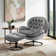 Anouk Tufted Back Type Swivel Base Accent Chair with Ottoman