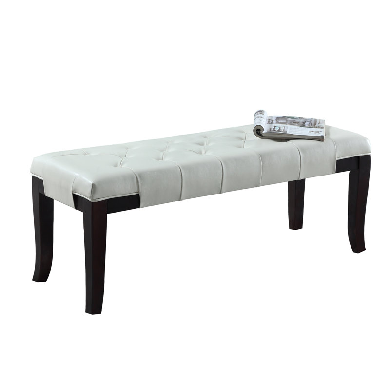 Linon Tufted Ottoman Bench, White