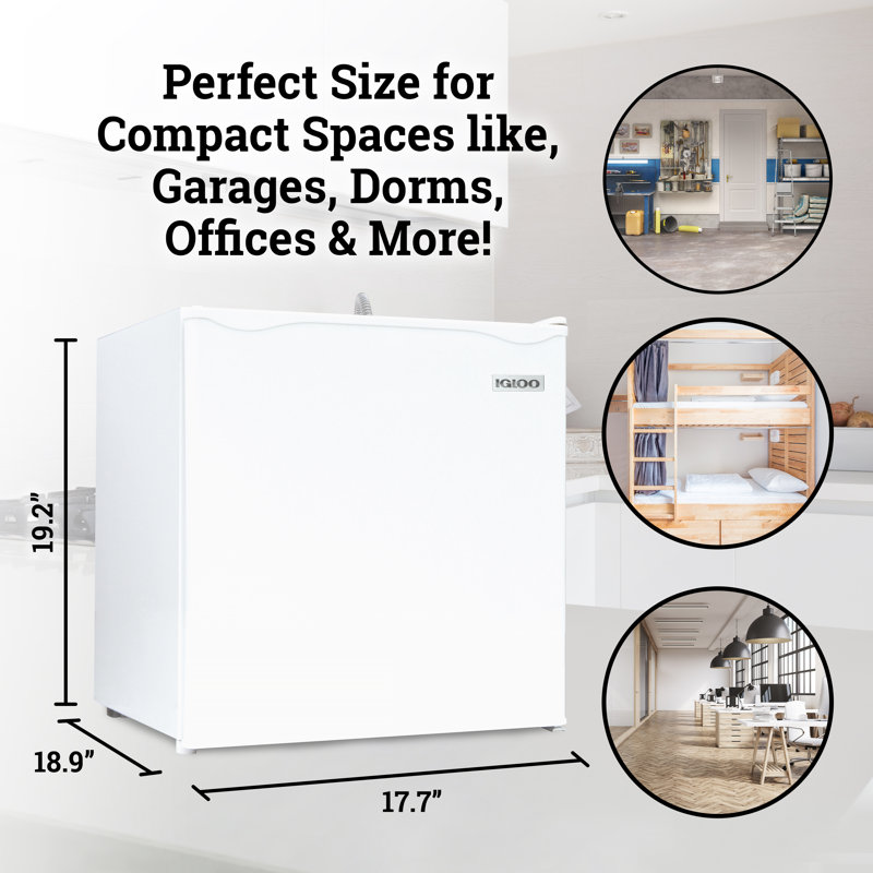 Igloo 1.6 Cu. Ft. Single Door Refrigerator with Freezer, White