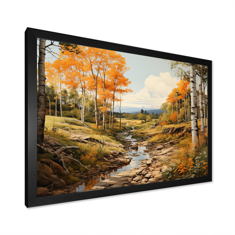 «Binita Forest Majestic Forest Pastoral», reproduction, H 34 po x l 44 po x P 1,5 po, Cadre simple noir