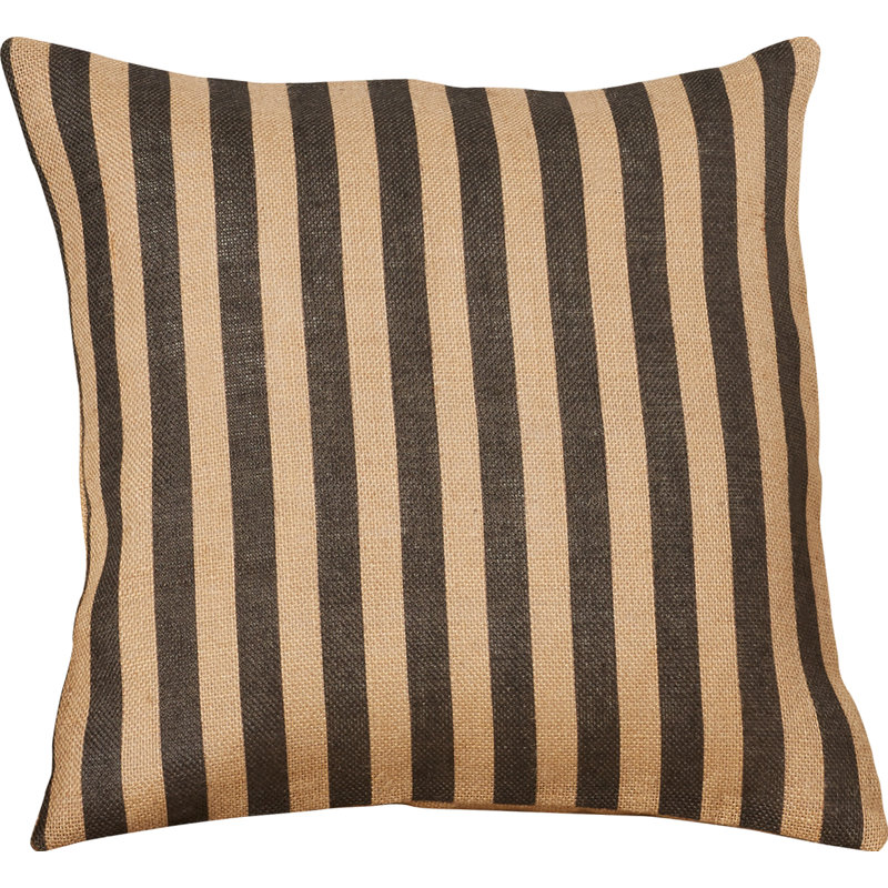 Stripe Jute / Sisal Reversible Throw Pillow