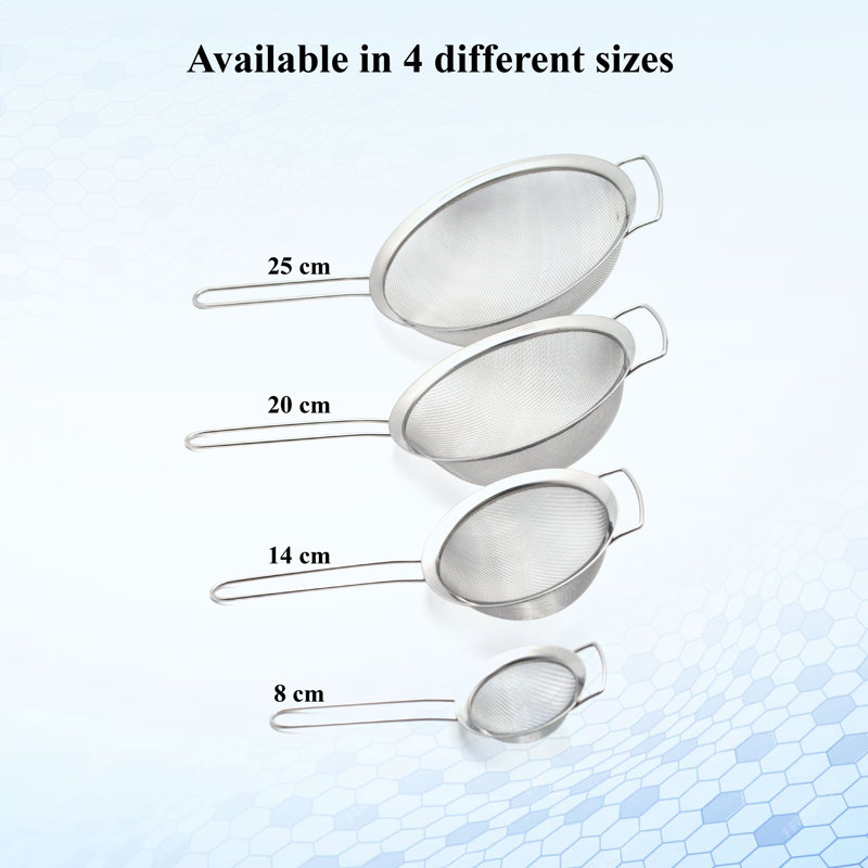 Buckingham Stainless Steel Fine Mesh Sieve Strainer, 20 cm 