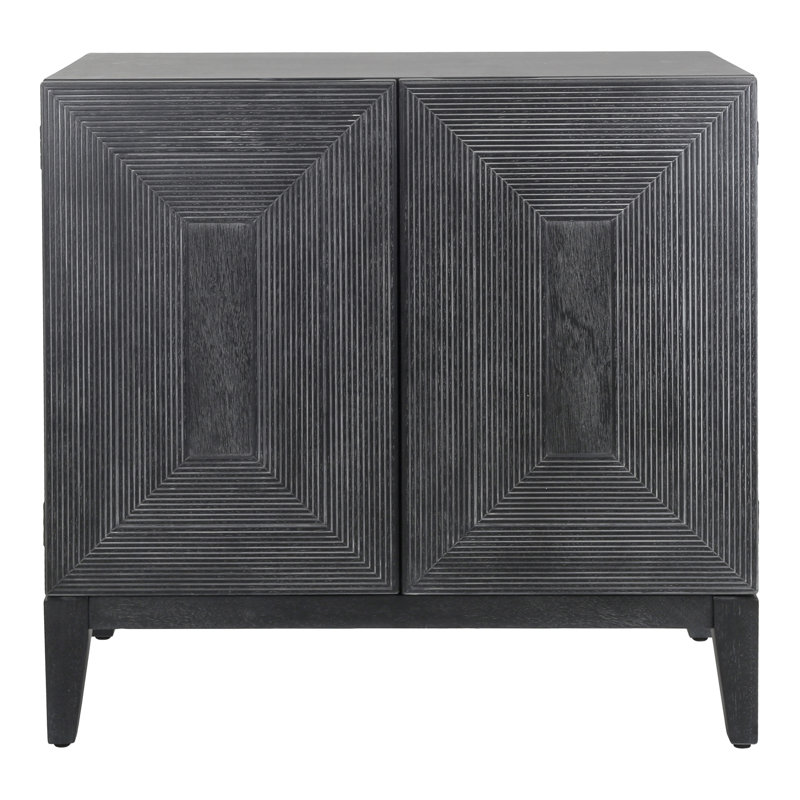 Imel Cabinet 2 Doors, Brushstroke Black