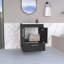 Meuble-lavabo simple Velloc, armoire à deux portes, un tiroir - noir-1676334763