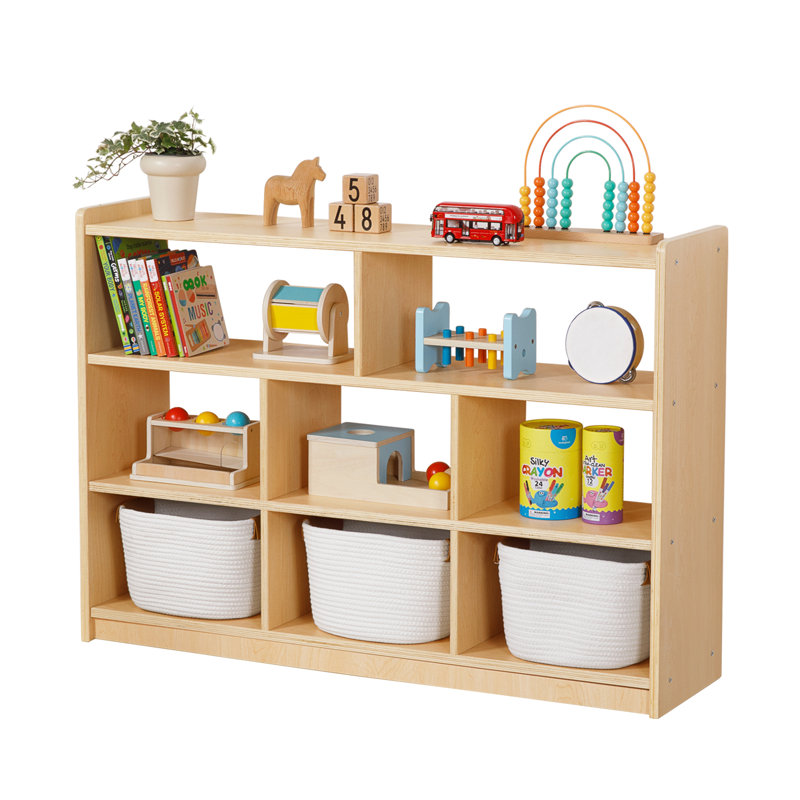 Étagère de rangement 8 compartiments Montessori H 31,5 po x L 44,6 po