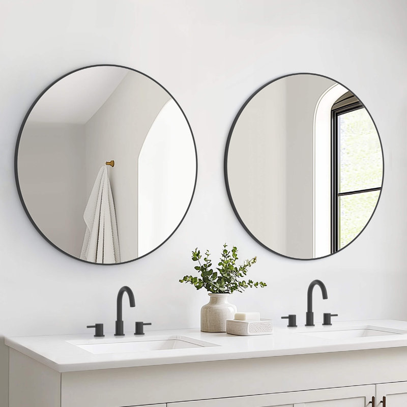 Miroir mural incassable Premium Premium, Noir mat, 36 po x 36 po