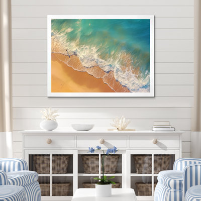 Vue aérienne de la vague tropicale turquoise Breaking I sur toile
