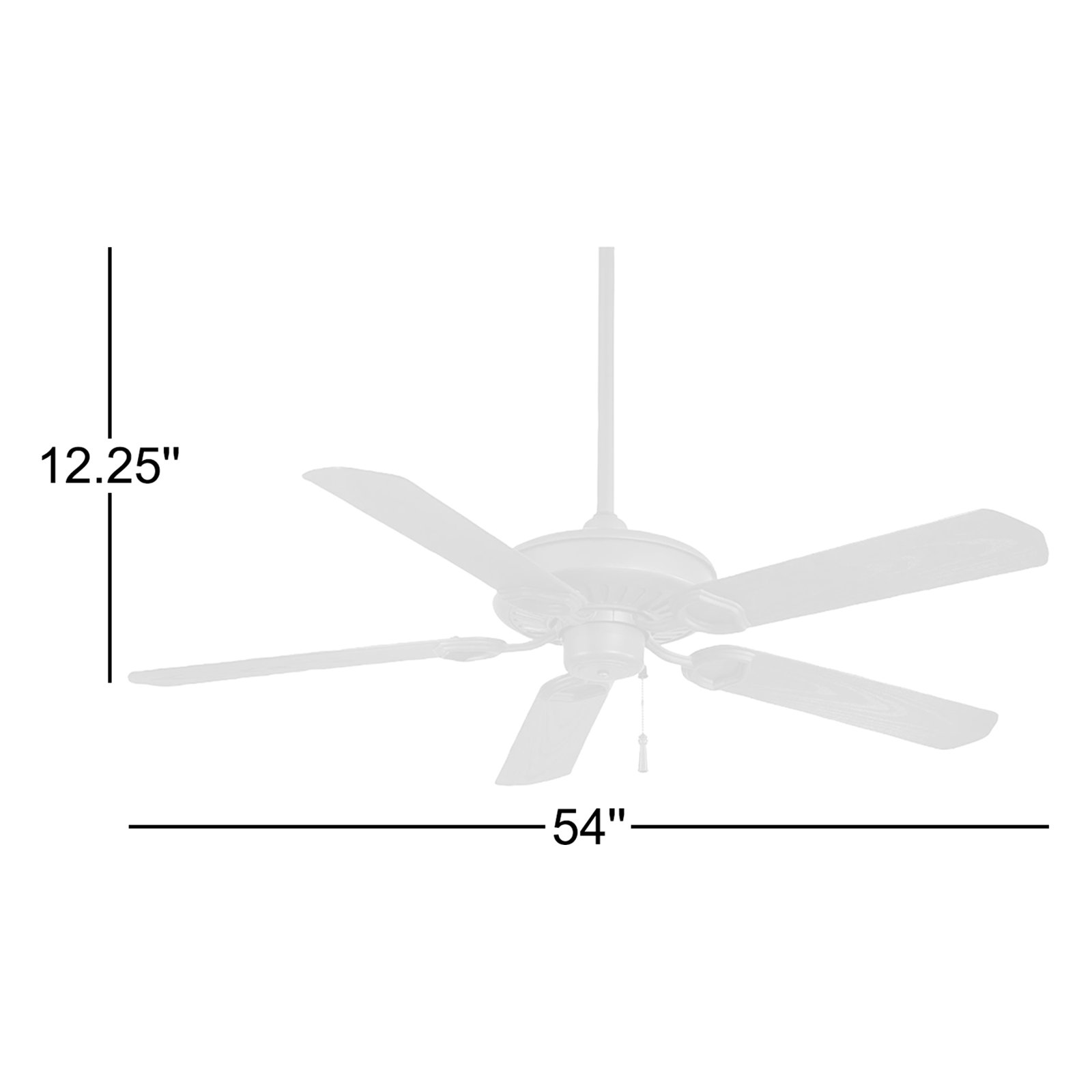 Sundowner 54" Ceiling Fan, Black Iron with Black Blades