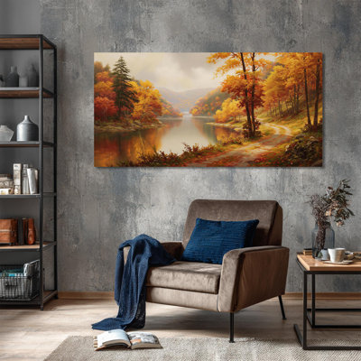 Art mural d'automne, toile d'automne, art mural d'automne, art mural nature, peinture murale d'automne pour salon chambre à coucher, grand art mural en toile, 20 po x 40 po