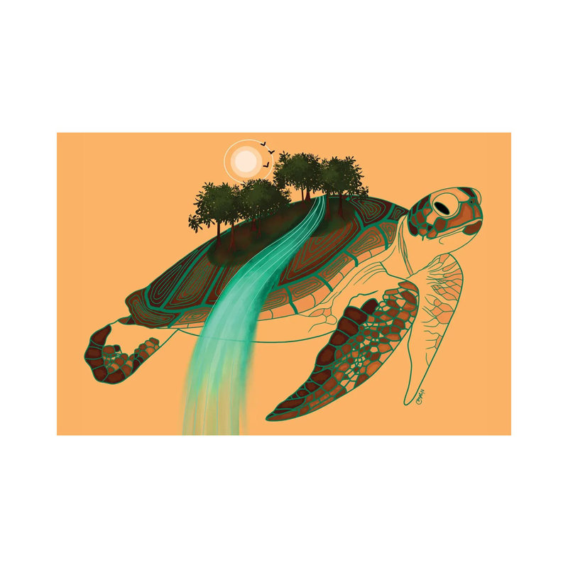 «Turtle Island» par - Toile tendue, H 26 po x l 40 po x 1,5 po