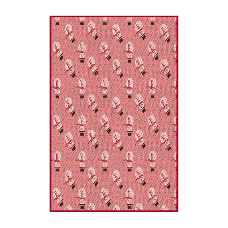 Tapis tissé à la machine en rouge