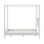 Lit plateforme à baldaquin Calder Queen en pin massif de style Mid-Century avec pieds fuselés-135444829-135444830