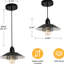 Luminaire suspendu suspendu - métal noir mat pour la chambre à coucher, le salon, la salle à manger, îlot de cuisine E26, hauteur réglable